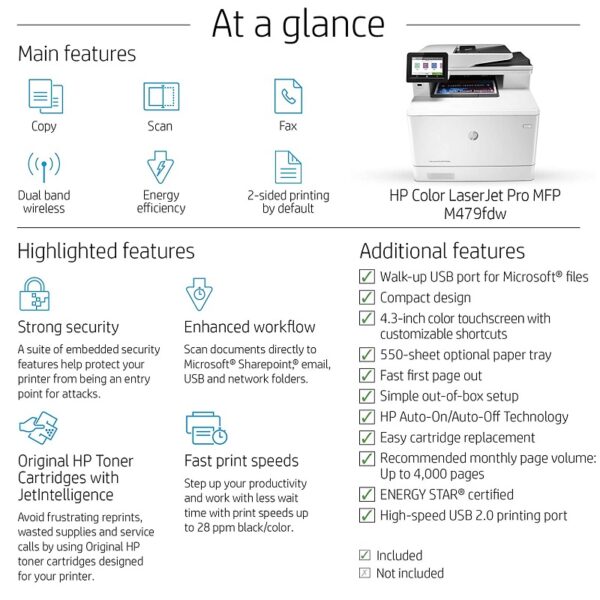 HP Color LaserJet Pro MFP M479fdw Printer - Image 4